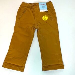 Cat & Jack Baby Toddler Boy Khaki Fleece Lined Pull-on Drawstring Pants 18M New!